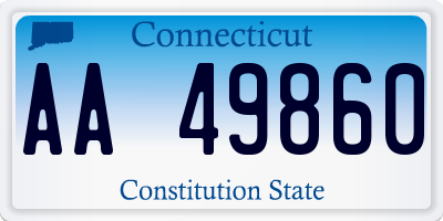 CT license plate AA49860