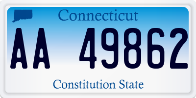 CT license plate AA49862