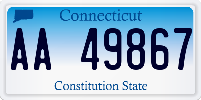 CT license plate AA49867