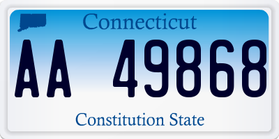 CT license plate AA49868