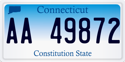 CT license plate AA49872