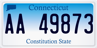 CT license plate AA49873