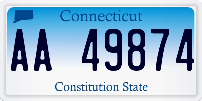 CT license plate AA49874