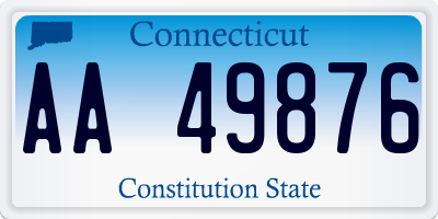 CT license plate AA49876