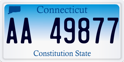 CT license plate AA49877