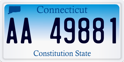 CT license plate AA49881