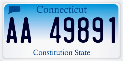 CT license plate AA49891