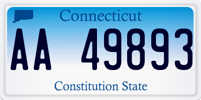 CT license plate AA49893