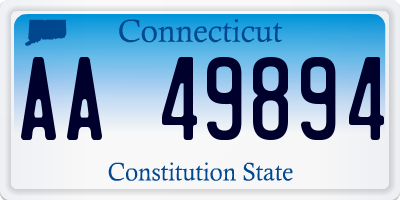 CT license plate AA49894