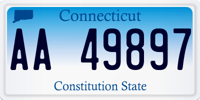 CT license plate AA49897