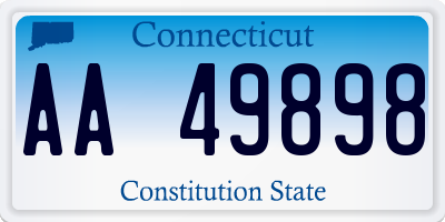 CT license plate AA49898