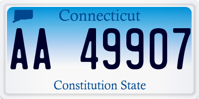 CT license plate AA49907