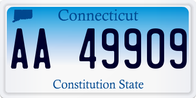 CT license plate AA49909