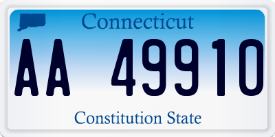 CT license plate AA49910