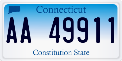 CT license plate AA49911