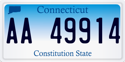 CT license plate AA49914