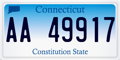 CT license plate AA49917