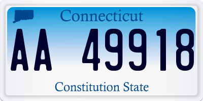 CT license plate AA49918