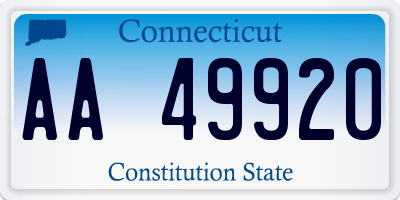 CT license plate AA49920