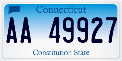 CT license plate AA49927