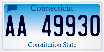 CT license plate AA49930