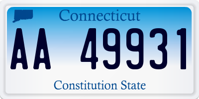 CT license plate AA49931