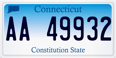 CT license plate AA49932