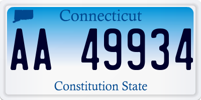 CT license plate AA49934