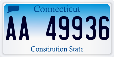 CT license plate AA49936