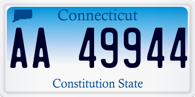 CT license plate AA49944