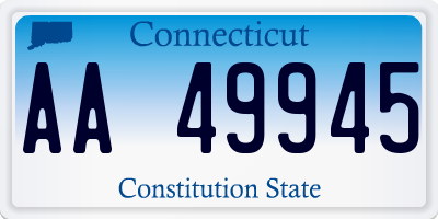 CT license plate AA49945