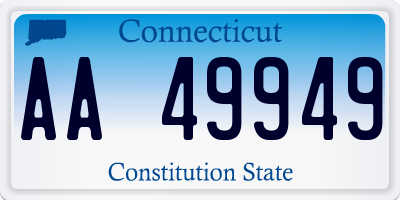 CT license plate AA49949