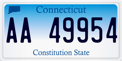 CT license plate AA49954