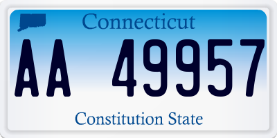 CT license plate AA49957