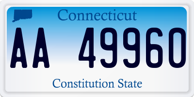 CT license plate AA49960