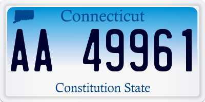 CT license plate AA49961