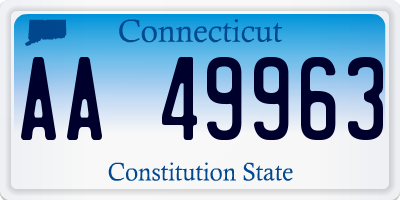 CT license plate AA49963