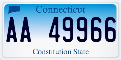 CT license plate AA49966