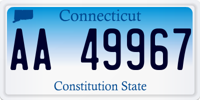 CT license plate AA49967