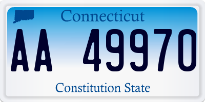 CT license plate AA49970