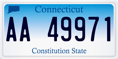 CT license plate AA49971