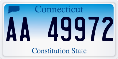 CT license plate AA49972