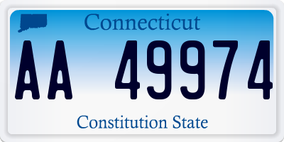 CT license plate AA49974