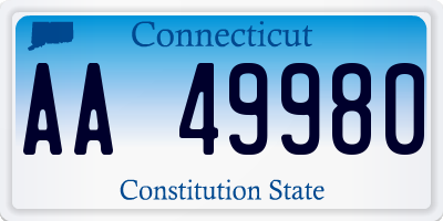 CT license plate AA49980