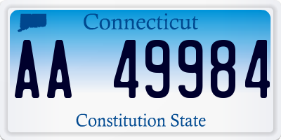 CT license plate AA49984