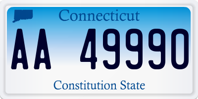 CT license plate AA49990