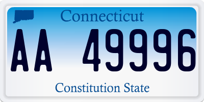 CT license plate AA49996