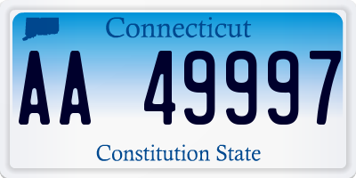 CT license plate AA49997