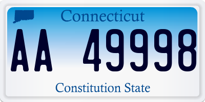 CT license plate AA49998