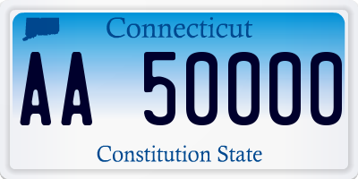 CT license plate AA50000